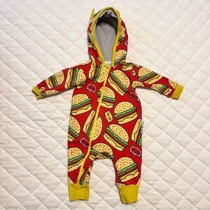 Purl Lamb the Hoodie Company Cheeseburger Playset Romper Size 0-6 months